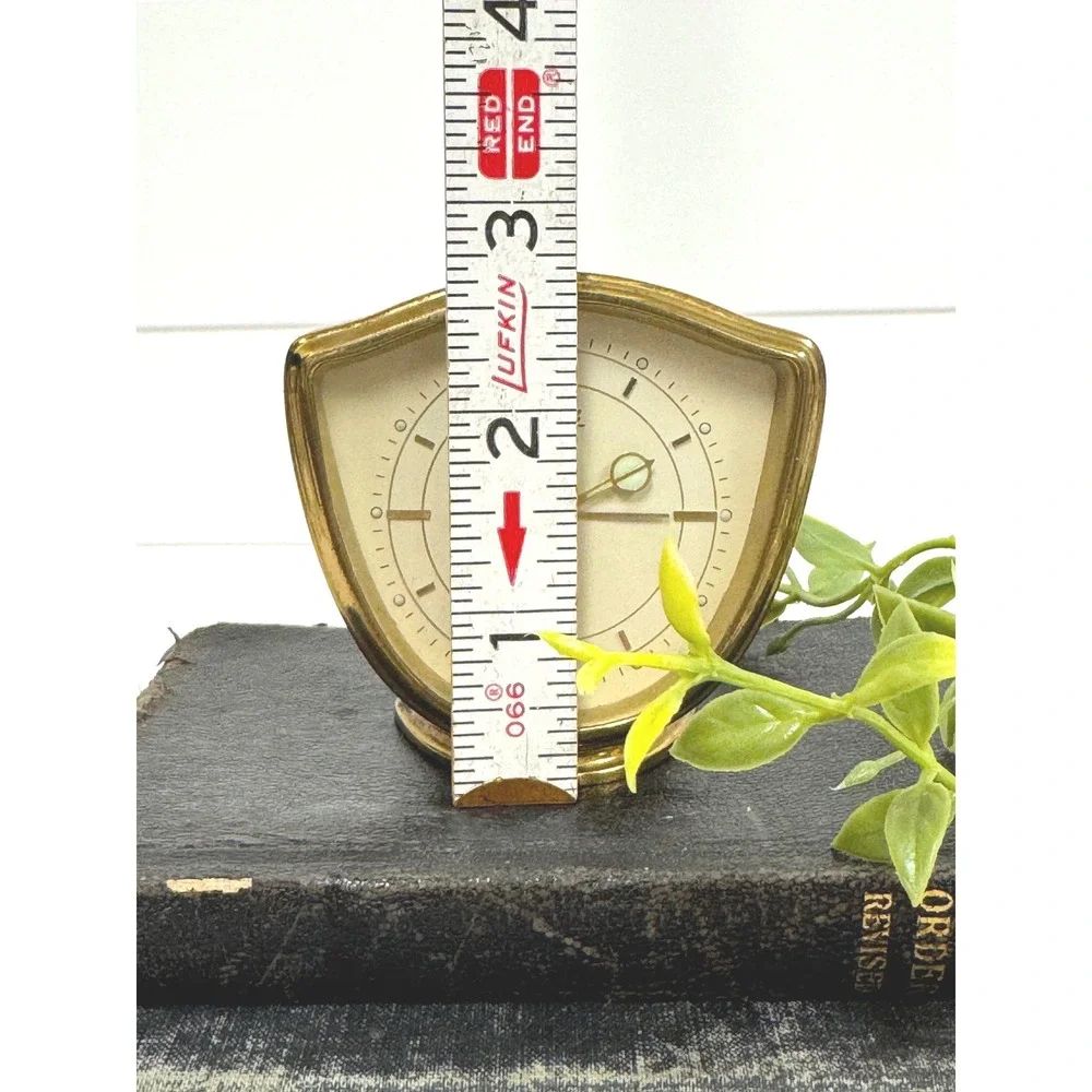 Vintage Kienzle Brass Alarm Clock MCM West Germany Shield- Decor only